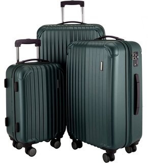 Комплект чемоданов на 4-х колесах Hauptstadtkoffer Qdamm темно-зеленый